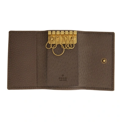 Shop Gucci Beige Ophidia Key Holder Wallet In 8745 Beige