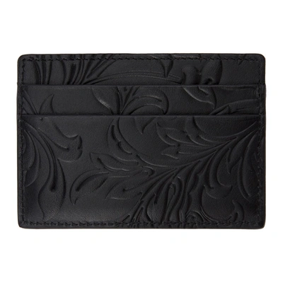 Shop Versace Black Embossed Barocco Card Holder In D41e Black
