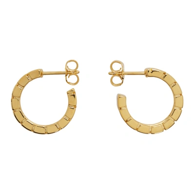 Shop Versace Gold Greca Hoop Earrings In D00h Gold
