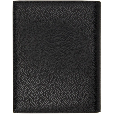 Shop Thom Browne Black Intarsia Stripe Passport Holder In 001 Black