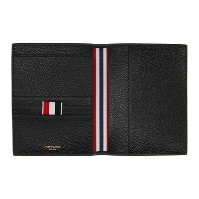 Shop Thom Browne Black Intarsia Stripe Passport Holder In 001 Black