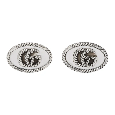 Shop Gucci Silver Double G Marmont Cufflinks In 0701 Silver