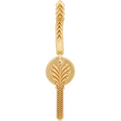 Shop Emanuele Bicocchi Gold Palm Key Earring