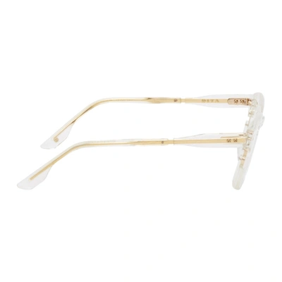 Shop Dita Transparent Lineus Glasses In Crystalgld