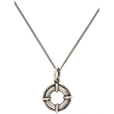 Shop Saint Laurent Silver Lifebuoy Necklace In 8142 Silver