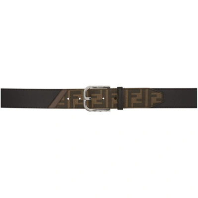 Shop Fendi Black 'forever ' Canvas Belt In F199b Blk T