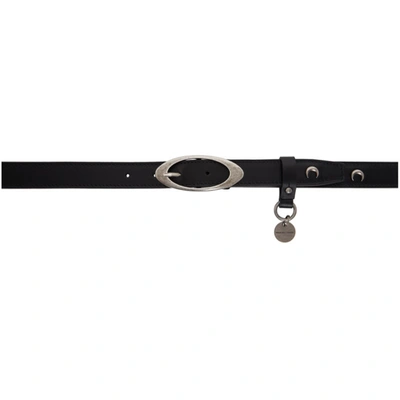 Shop Marine Serre Black Logo Belt