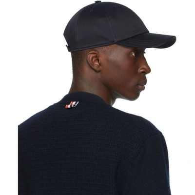 Shop Thom Browne Navy Six Panel Cap In 415 Navy