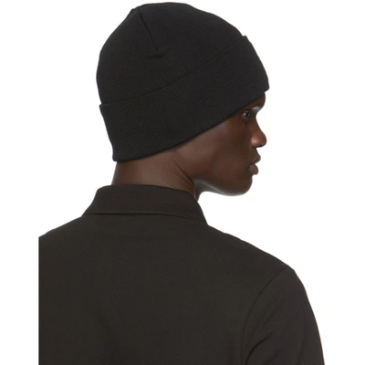 Shop Moncler Black Wool Jersey Beanie In 999 Black