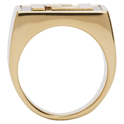 Shop Fendi Gold 'forever ' Signet Ring In F0yql O.s+o