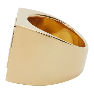 Shop Fendi Gold 'forever ' Signet Ring In F0yql O.s+o