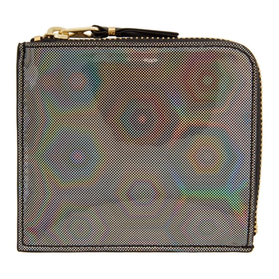 Shop Comme Des Garçons Silver Rainbow Half-zip Wallet In Black