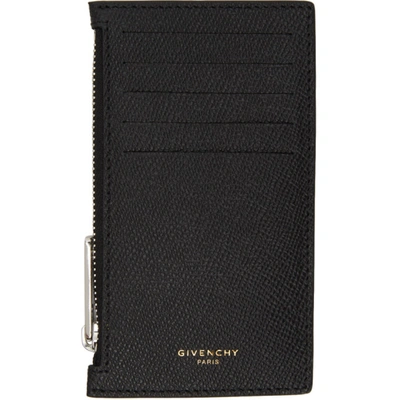 Shop Givenchy Black Eros Zipped Card Holder In 003-black/y