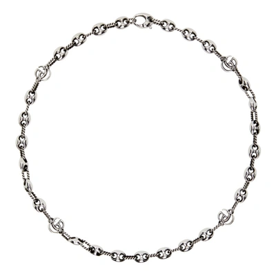 Shop Gucci Silver Gg Marmont Necklace In 0701 Silver