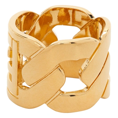 Shop Fendi Gold 'forever ' Chain Ring In F0cfk Gold