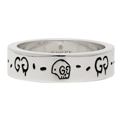 Shop Gucci Silver G Ghost Ring In 0701 Silver