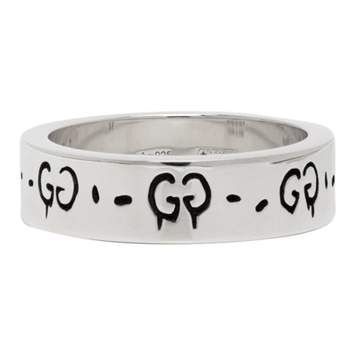 Shop Gucci Silver G Ghost Ring In 0701 Silver