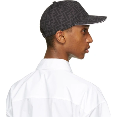 Shop Fendi Black & Grey 'forever ' Cap In Black/grey