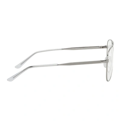 Shop Balenciaga Silver Pilot Aviator Glasses In 002 Silver