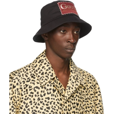 Shop Gucci Black 'whatever The Season' Bucket Hat In 1000 Black