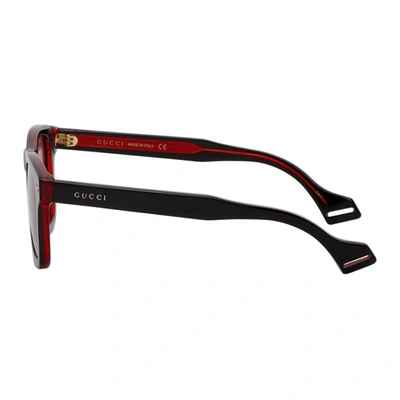 Shop Gucci Black & Red Gg0735s Sunglasses In 005 Black