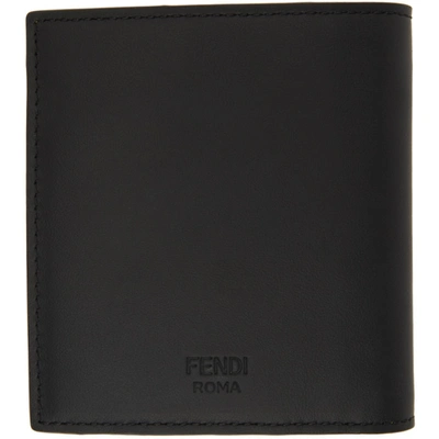 Shop Fendi Black & Yellow Corner Bugs Bifold Wallet In F0r2a Blkyl