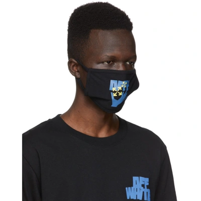 Shop Off-white Black Hands Arrows Mask In Black Light Blue