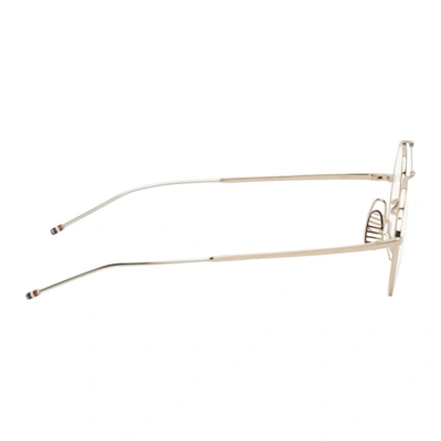 Shop Thom Browne Gold Tb910 Glasses In Whitegld