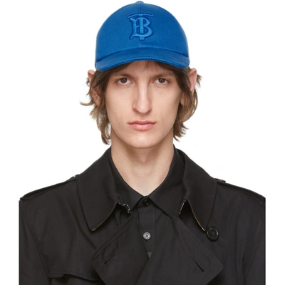 Shop Burberry Blue Tb Monogram Baseball Cap In Blue A4778