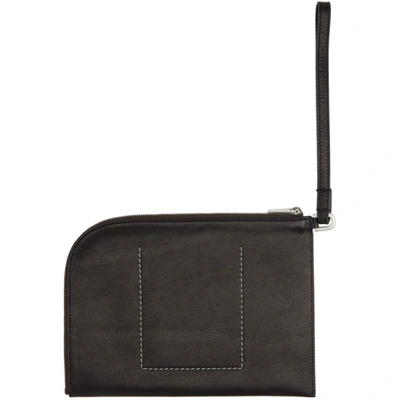 Shop Rick Owens Black Zip Pocket Wallet In 09 Blk