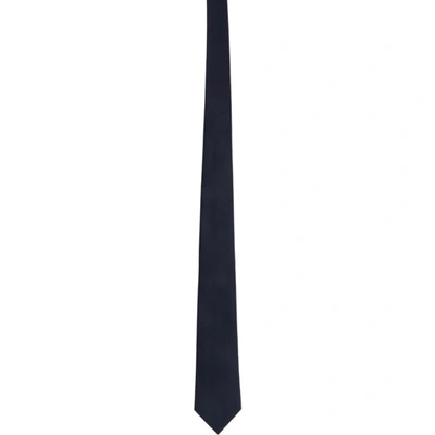 Shop Gucci Navy Silk Gg Jacquard Tie In 4100 Navy