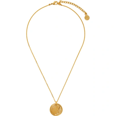 Shop Ludovic De Saint Sernin Gold Bottom Medallion Necklace