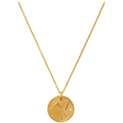 Shop Ludovic De Saint Sernin Gold Bottom Medallion Necklace