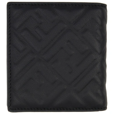 Shop Fendi Black 'forever ' Embossed Bifold Wallet In F0gxn Black