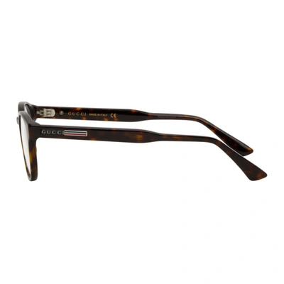 Shop Gucci Tortoiseshell Round Glasses In 002 Havana