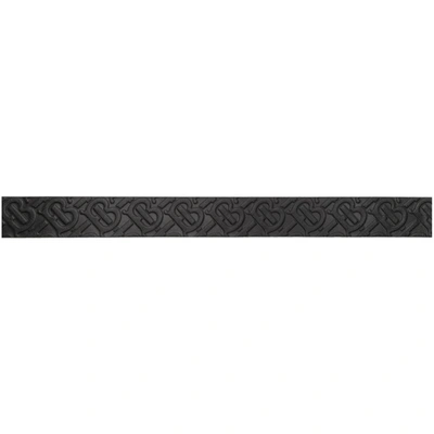 Shop Burberry Black Plaque Belt In Black A1189