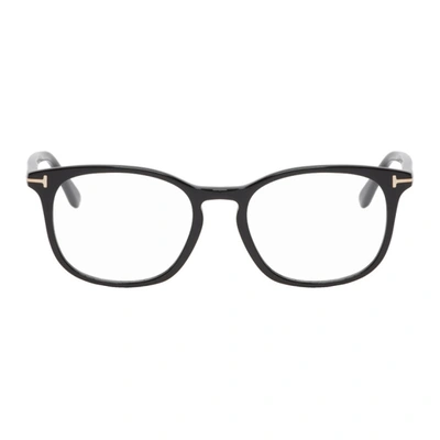 Shop Tom Ford Black Square Glasses In 001 Shinybl