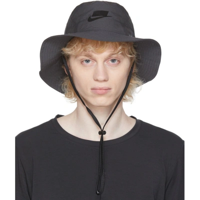Shop Nike Grey Sportswear Bucket Hat In 060 Anthra