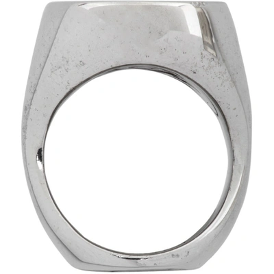 Shop Alan Crocetti Ssense Exclusive Silver Smoky Quartz Exhibit Ring In Rhodium