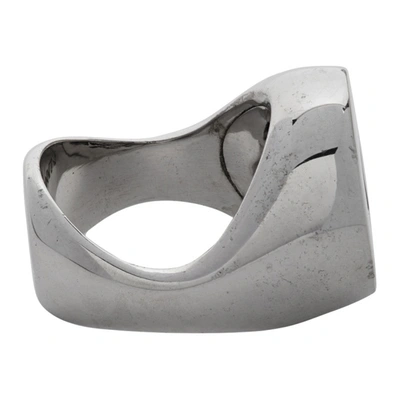 Shop Alan Crocetti Ssense Exclusive Silver Smoky Quartz Exhibit Ring In Rhodium