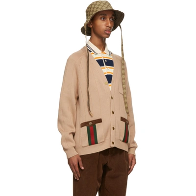 Shop Gucci Reversible Brown Canvas Gg Bucket Hat In 2565 Beige