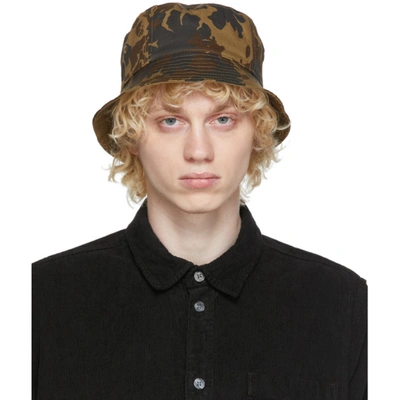 Shop Wood Wood Khaki Camo Bucket Hat In Khaki Aop