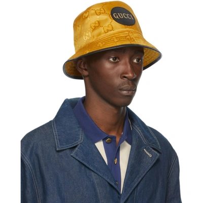 Shop Gucci Yellow Off The Grid Gg Supreme Bucket Hat In 7660 Tangbl