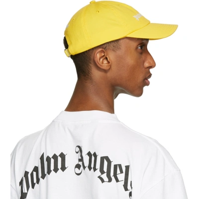 Shop Palm Angels Yellow Classic Logo Cap In Yellow Whit