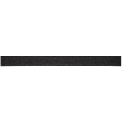 Shop Saint Laurent Black & Silver Monogram Belt In 1000 Black