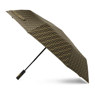 Shop Fendi Brown Forever  Umbrella In F15b6 Tobac