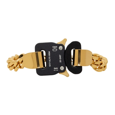 Shop Alyx Gold Buckle Bracelet In Gold Shiny 14539912