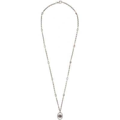 Shop Gucci Silver Double G Marmont Chain Necklace In 0701 Silver
