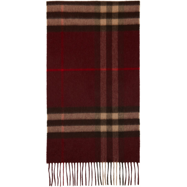 Burberry Check Cashmere Scarf - Red