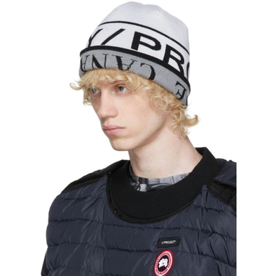 Shop Y/project Reversible Black & White Canada Goose Edition Wool Beanie In Black/white
